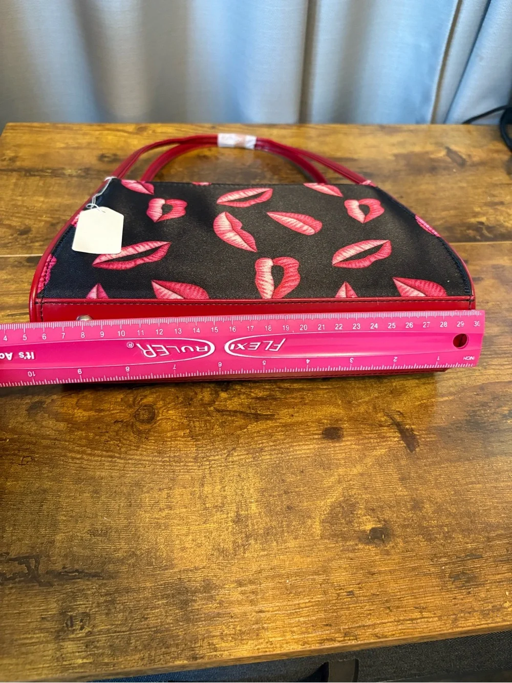 Y2K Adorable Red/Pink Kisses Shoulder Bag Black with Red Trim NEW!